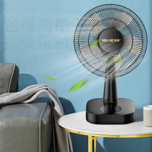 MeiLing Desktop Electric Fan Low Noise Energy Saving Small Size Oscillating Strong Wind Home Use Timer Function White Color