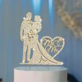 Wedding Cake Topper Crystal Rhinestone Metal Mr and Mrs Cake Topper Wedding Bride and Groom Bridal Shower Party. 
