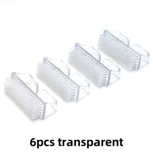 6pcs Large Clear Nail Brushes Durable Bristles Manicure Pedicure Cleaners Soft Remove Dust Finger Care Comprehensive Set Tools