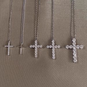 Womens Cross Zirconia Necklace Luxury Minimalist Choker Chain Silver Color Korean Style Fashion Jewelry Online Exclusive