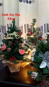 Cây thông Noel mini cây thông Noel phủ tuyết cây thông giáng sinh 60cm trang trí giáng sinh trong nhà - Happy Life 4U