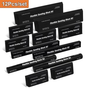 12PCS Sanding Block Kit Flexible EVA Foam Wet or Dry Autobody Hand Sanding Blocks Kit for Automotive Car Wood Bodywork