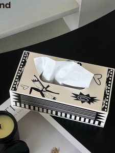 กล่องใส่กระดาษซับมือ Acrylic SilentWind Vintage Luxury สำหรับห้องนั่งเล่น โต๊ะกาแฟ กล่องใส่กระดาษแบบถอดได้ กล่องเก็บของสำหรับใช้ในบ้าน