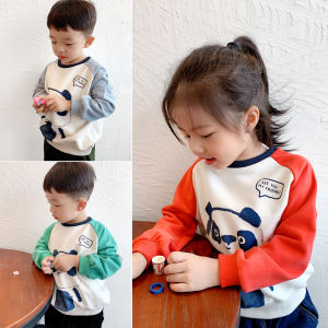 Áo Nỉ Trẻ Em Bằng Cotton Nguyên Chất Hình Gấu Trúc Dễ Thương Áo Dài Tay Mùa Xuân Thu Cho Bé Trai Và Bé Gái