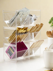Japanese Import Tea Bag Storage Box Tea Capsule Coffee Office Transparent Desktop Tea Room Bar Storage Rack