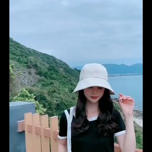 Hayylife Topi Nelayan Perlindungan Matahari - Topi Nelayan Perlindungan Matahari Musim Panas untuk Wanita Bernapas Topi Matahari Serbaguna Bukaan Kuncir Penutup Wajah Topi Berpinggiran Topi Matahari HL-FAC900