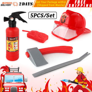 ❤️【Same Day Delivery】 Children Pretend Play Toy Fighting Tools Toy Set Kids Firefighter Fireman Cosplay Toy Fire Chief Role Play ZJJ-Firefighter-Toy-5PCS/Set