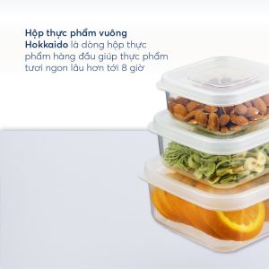 Hộp Nhựa Vuông Đựng Thực Phẩm Hokkaido - Inochi Đủ Kích Thước