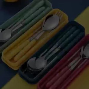 Portable Stainless Steel Forks Chopsticks Spoons Set 3PCS