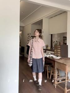 imimtuan | Chân Váy Midi Denim Nếp Ly Có Đai Cổ Điển
