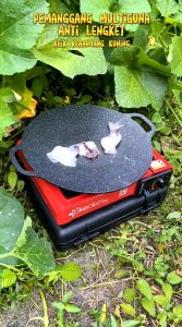 LIVNG HOME Wajan Konduksi Wajan Peggorenan Wajan Aniti Lengket Wajan Stainless Steel Alat Pemanggang / korean grill / Tempat Pemanggang BBQ multi Grill Pan anti lengket