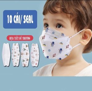 Khẩu trang cho bé KF94 - Bé 3 đến 12 tuổi - Set 1 bịch 10 cái - Bao ZIP màu xịn sò