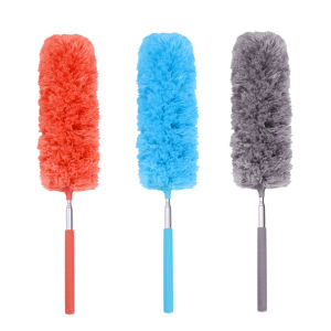 【New Arrival】 Household Microfiber Dusting Brush with Extendable Pole and Soft Fiber Heads for Easy Dusting