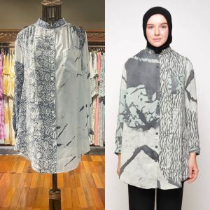 Rose Tunik by Dian Pelangi LIMITED EDITION Blouse Baju Atasan Kemeja Blus Outfit OOTD Kerja Kantor Pesta Kondangan Casual Formal Wanita Cantik Anggun Modis Modern Sumple Elegan Mewah Model Korea Terbaru Motif Batik Kekinian