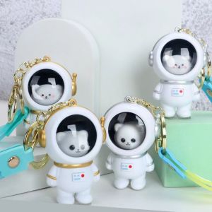 RLG Gantungan Kunci Astronot Bercahaya Liontin Tas Spaceman Anak Kucing Beruang Kecil