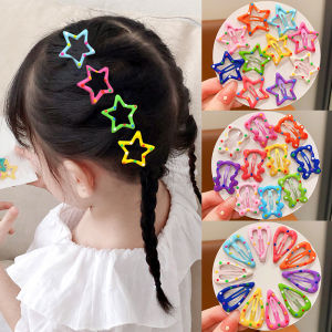 Childrens Star Hair Clips Little Girl Colorful Bangs Hair Accessories Baby No Damage Frizz Control BB Headwear Girls Hair Decorations
