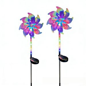 1/2pcs Solar Windmill Light LED Artificial Flower Lights Used For Outdoor Yard Lawn Light GardenLawnFencePathway Decoration