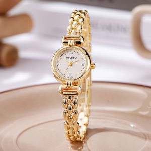 Fashion Golden Vintage Watch for Women Luxury Elegant Quartz Womens Watch Bracelet Casual Wristwatches Daily Waterproof