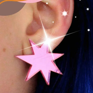 Fashion Jewelry Hot Pink Star Earrings For Women Acrylic Stud Earrings Aesthetic Jewelry Accessories