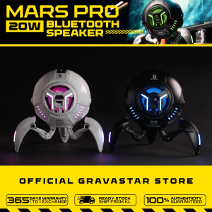 GravaStar Mars Pro 20w Black Wireless Bluetooth 5.0 Speaker 6 Dynamic RGB Light Portable Wireless Stereo