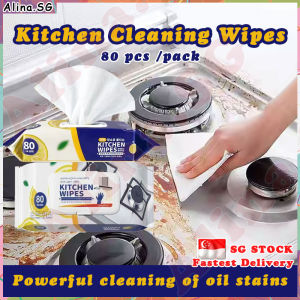 💎𝗦𝗚 𝗦𝗧𝗢𝗖𝗞💎 80Pcs Disposable kitchen wipes degreasing cleaner / Kitchen wet wipes grease / Kitchen cleaning wipes / 廚房用品 / 廚房濕紙巾