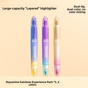 MPRINCE | Highlight Marker Colorful Double-Tip Non-Toxic Eye-Protection Childrens Stationery