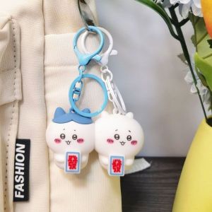 2Pcs Cute Cartoon Chiikawa Hachiware Magnetic Suction Keychain Pendant Creative Bag Decoration Accessories Kawaii Couple Keyring Gifts