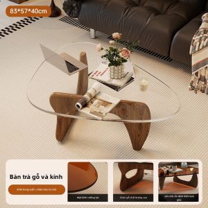 OYIla | Bàn Cà Phê Sang Trọng Và Phong Cách Retro Từ Gỗ Và Kính Phù Hợp Với Nhà Nhỏ