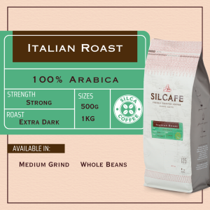 Silcafe Italian Roast Freshly Roasted Whole Beans & Ground Coffee 100% Arabica Extra Dark for Brewed Coffee 500g 1KG