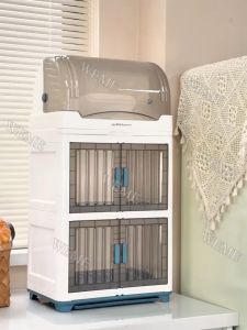 Kitchen Dish Rack Organizer Cabinet With Cover Multifunctional Tableware Cupboard Dish Cabinet With Drawer Plate Organizer Storage