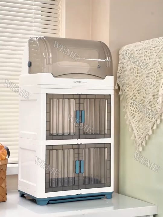 Kitchen Dish Rack Organizer Cabinet With Cover Multifunctional ...