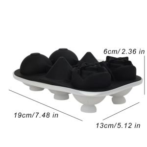 3-in-1 Food-grade Silicone Ice Cube Tray 3D Rose Diamond Round Ice Cube Molds Kitchen Bar Utensil Tool Accessorise