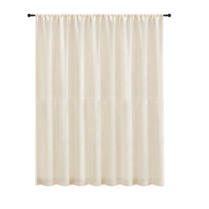 Linen Curtains 160cm/240cm Length for Living Room Bedroom Rod Pocket Light Filtering Semi Window Curtain Boho Farmhouse Drapes
