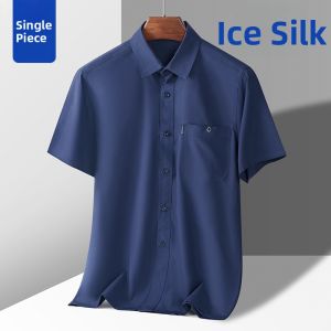 TIANJIANG | Cool Ice Silk Wrinkle-Free Loose-Fit Mens Short Sleeve Shirt