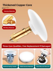 YEMO | Ceramic Press & Pop Sink Drain Stopper