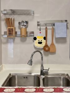 Kitchen Wall-mounted Drill-free Storage Shelf