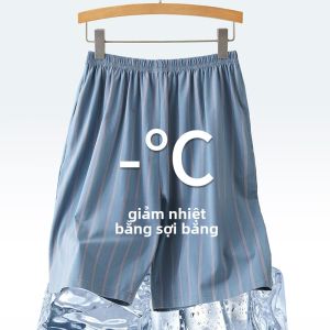 MiiOW | Quần short ngủ nam mùa hè MiiOW thoáng khí nhẹ mát mẻ thoải mái quần áo mặc nhà dài cạp cao bằng vải polyester