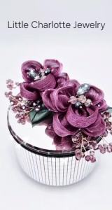 เข็มกลัดผ้า รูปดอกไม้ ประดับลูกปัดคริสตัล