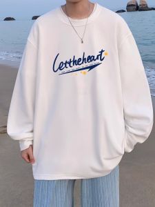 Loose Fit Long Sleeve Cotton T-Shirt for Men Heavy Duty 300 Pounds Casual Comfortable Bottom Shirt American Style New Version