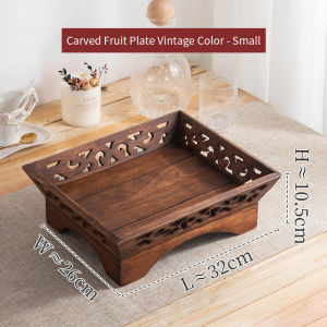 ถาดผลไม้ต้นสัก ถาดชาไม้เนื้อแข็ง ถาดผลไม้รูปสี่เหลี่ยมผืนผ้า ถาดฉลุลูกไม้ลายไทย ตะกร้าผลไม้ ถาดขนมขบเคี้ยววินเทจ ถาดอาหาร