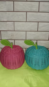 wadah serbaguna keranjang mini Toples Unik Tempat Toples rotan  Toples Karakter souvenir pernikahan Keranjang toples tples buah aple bentuk buah toples permen buah