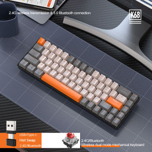 Bàn Phím Cơ Chơi Game Không Dây Bluetooth 2.4GHz Với Công Tắc Hotswap Cho Máy Tính Bảng PC iPad - Bộ Công Cụ Chơi Game Mini Tiện Dụng 68 Phím