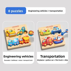 STARRY ARK | Montessori Educational Wooden Car Puzzle for Toddlers 0-3 Years