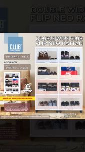 LEMARI PAJANGAN KACA CLUB / LEMARI HIAS PENYIMPANAN SERBAGUNA / DOUBLE WIDE FLIP NEO GLASS