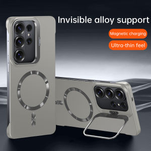 szhaiyu | Ultra Thin Metal Lens Holder Frameless for Magsafe Magnetic Phone Case for Samsung Galaxy S26 Ultra S25 Plus S24 FE Matte Cover