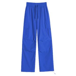 American Style Womens Summer Thin Wide Leg Casual Hiking Sports Pants Quick Dry Utility Trousers Long Loose Fit Commute Pants