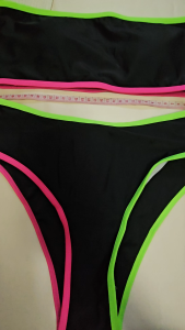 SHE-IN PREMIUM QUALITY SWIMWEAR / TWO PIECE / BANDEAU BIKINI / BLACK / MEDIUM