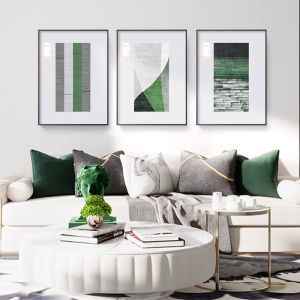 YASISHA | Geometric Abstract Wall Art for Living Room Modern Minimalist Lines Art