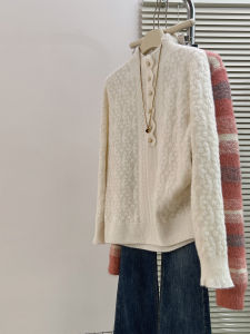 QINGNAER | Elegant Young-style White Lace Knitwear