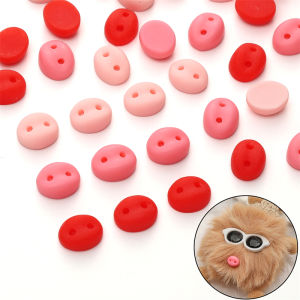 20Pcs 9x8mm Plastic Safety Pig Nose Colorful Acrylic Oval Animal Nose Sewing Beads For Piglet Doll DIY Crafts Children Kids Toys Noses Accessories